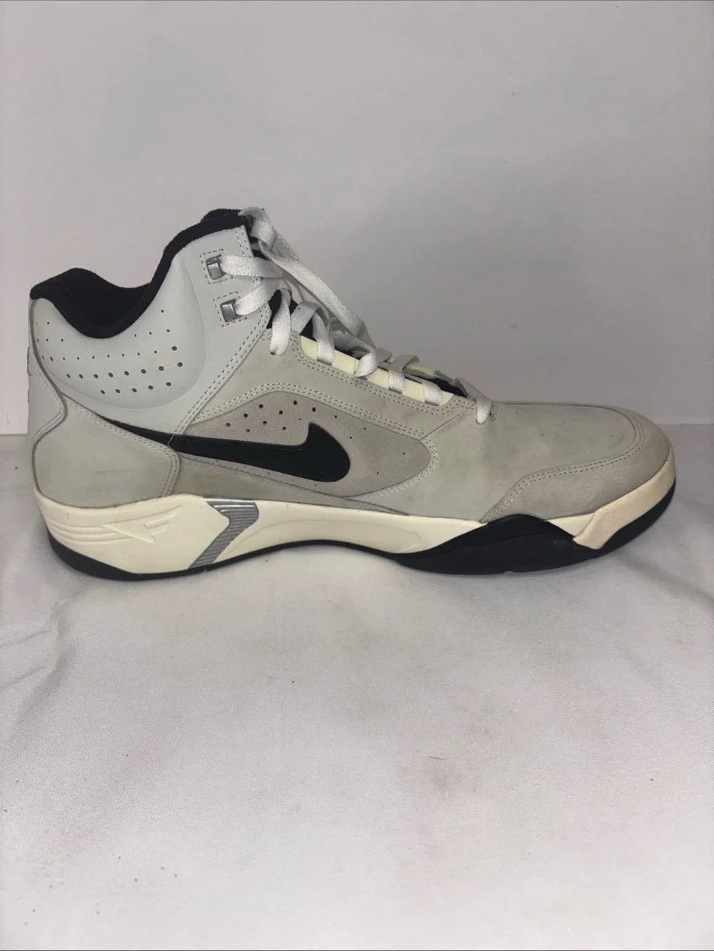 Size 15 Nike Men’s Gray and Black High-Top Sneakers
